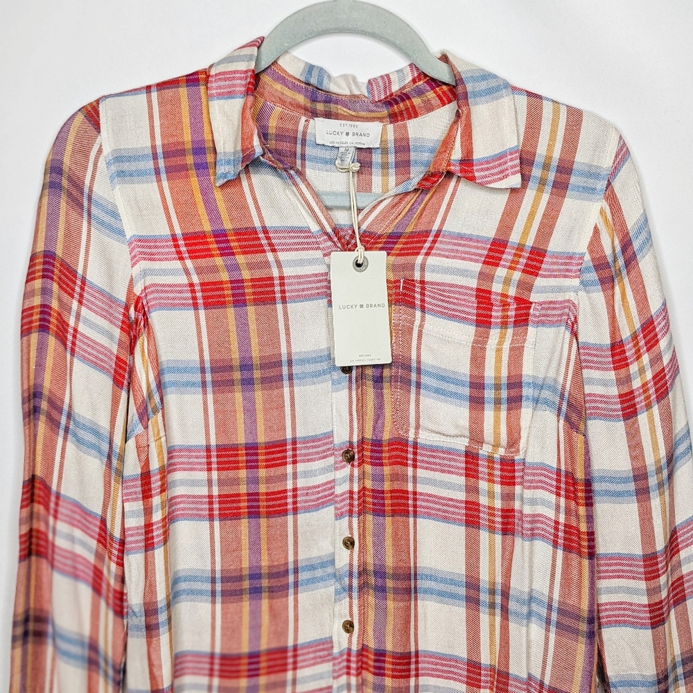 [SOLD] LUCKY BRAND Lightweight Plaid Shirt NWT - Picture 3 of 11